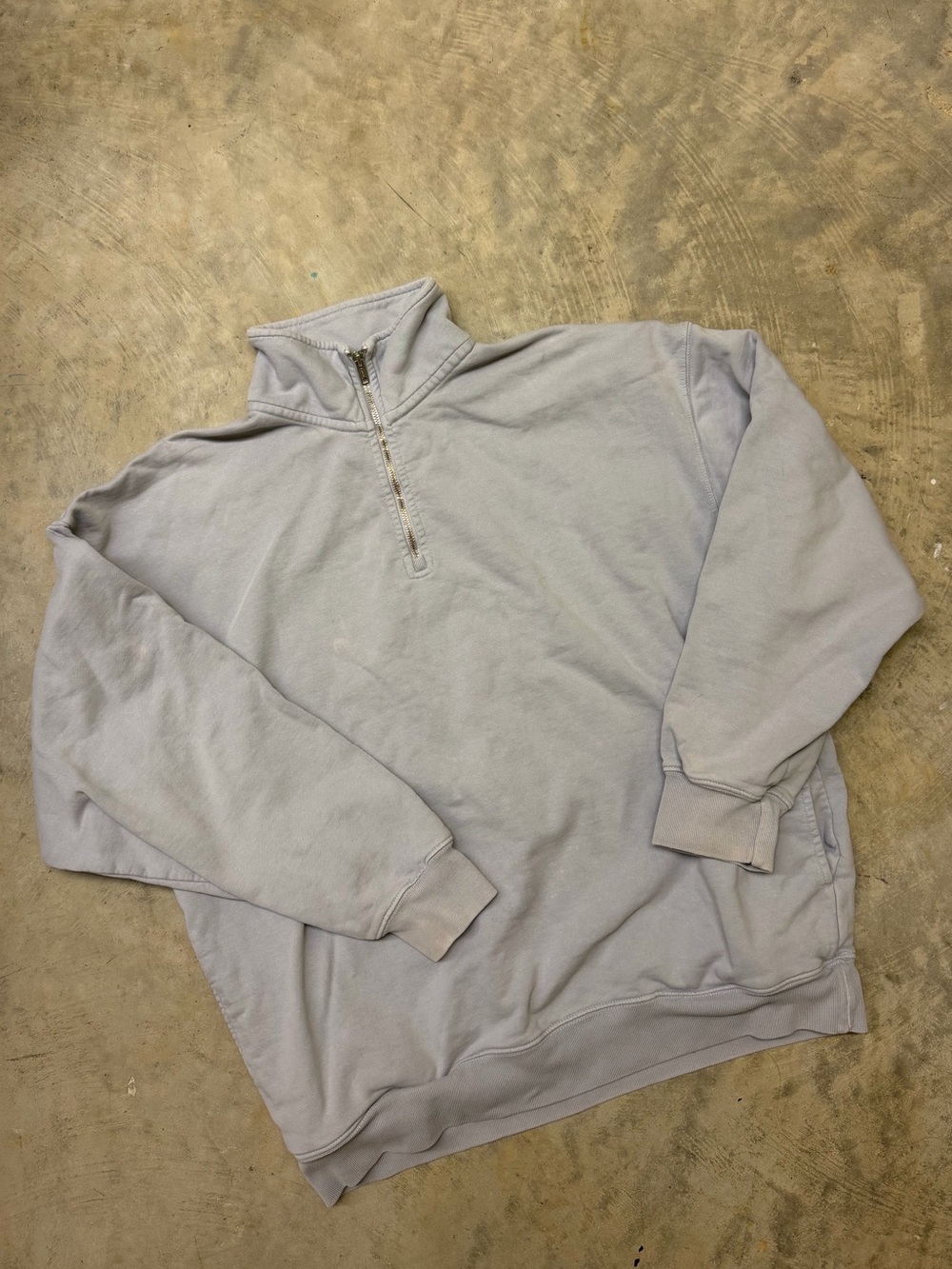Brandy Melville Men's Pale Lavender Quarter-Zip Pullover